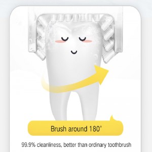 Safe Allasonic ซิลิโคนเด็กแปรงสีฟันไฟฟ้าเด็กแปรงดนตรีด้วยความสนุกสนาน