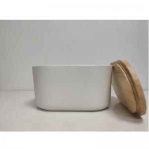 ขายส่งยาวกับฝาไม้เซรามิกสโตนแวร์เก็บกล่องขนมปัง