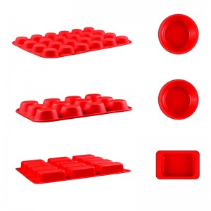 ทรงกลมสี่เหลี่ยมซิลิโคนมัฟฟินแพนแม่พิมพ์เบเกอรี่ซัพพลาย