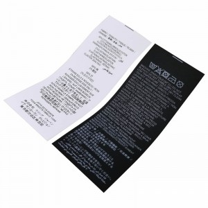 ฉลากเสื้อผ้าคอกลับสำหรับเสื้อผ้าที่มีน้ำหนักเบาและผลิตภัณฑ์สำหรับเด็ก