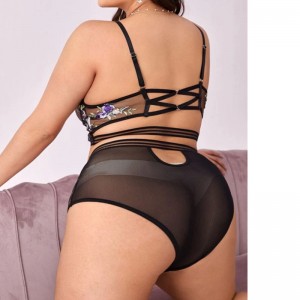 JF ขนตาลูกไม้ชุดชั้นในผู้หญิงหรูหราลูกไม้ตัดสำหรับชุดชั้นในขายส่งที่กำหนดเองคุณออกแบบลูกไม้สองชิ้นชุดผู้หญิงเซ็กซี่ชุดชั...