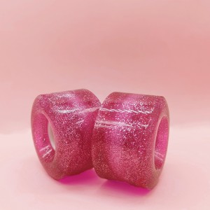 ที่กำหนดเองล้อสเก็ต Quad โปร่งใสวัสดุ PU ผงแววที่มี LED