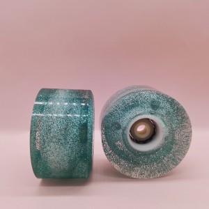 ที่กำหนดเองล้อสเก็ต Quad โปร่งใสวัสดุ PU ผงแววที่มี LED