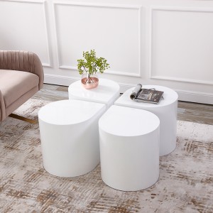 การออกแบบกลีบดอก Esthetic หรูหราชุดโต๊ะกาแฟ 4 ตารางด้านทองสำหรับห้องนั่งเล่นที่ทันสมัย