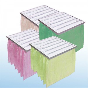 F5-F9 MIDIUM ประสิทธิภาพกระเป๋ากรองถุงกรองอากาศ HVAC สำหรับห้องสะอาด