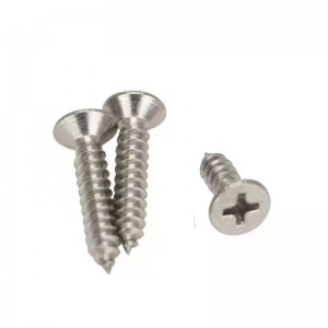 201 สแตนเลสหัว countersunk สกรูสกรูตัวเองหัวแบนสกรูตัวเองแตะที่กำหนดเองข้ามการแตะตัวเอง