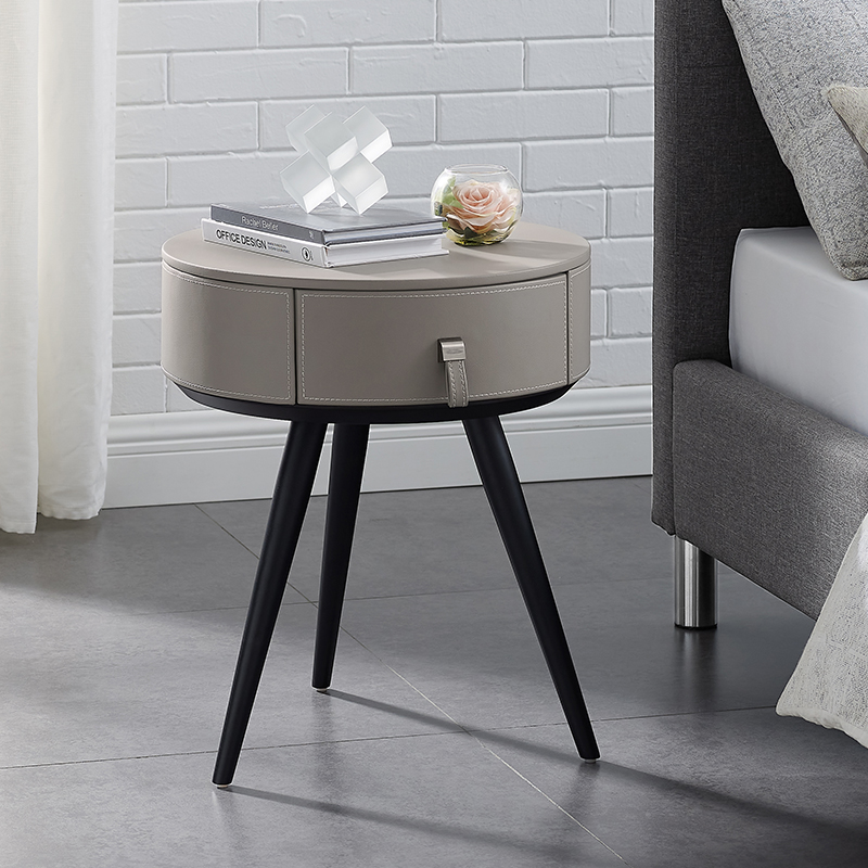 Nordic Design ไม้เนื้อแข็งที่ทันสมัยโต๊ะข้างเตียงโต๊ะข้างเตียงโต๊ะข้างเตียงพร้อมลิ้นชัก 2 ลิ้นชัก