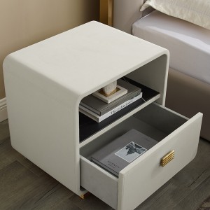 Nightstand French Hotel Night Stand สุดหรูสไตล์ผ้าข้างเตียง