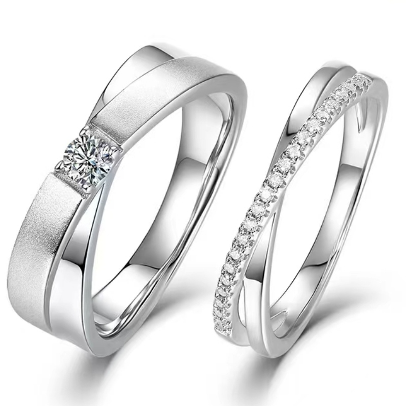 เงินสเตอร์ลิงเงิน 925/18k/14k/10k ทองคำกับ moissanite/แหวนหมั้นเพชรจริง