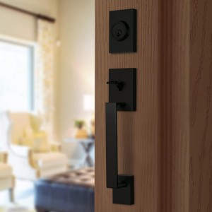 8003 ชุดเข้าประตูหน้าบ้านหนักสีดำพร้อมชุดเดี่ยวเดี่ยวชุดล็อคทางเข้า