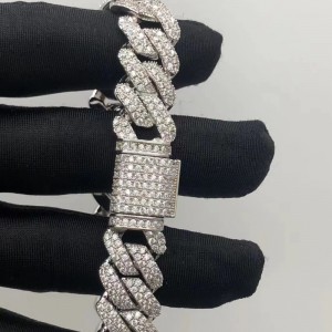 Tuochen Jewelry Sterling Silver 925 พร้อมสร้อยข้อมือหิน moissanite สำหรับผู้ชาย