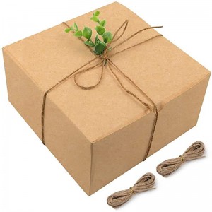 Moretoes Brown Gift Boxes คราฟท์แพ็ค 8x8x4 นิ้วกล่องกระดาษแข็งกระดาษของขวัญพร้อมฝาสำหรับของขวัญคริสต์มาสกล่องข้อเสนอเพื่อนเจ้าสาวกล่องค...