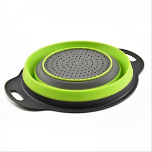 มัลติฟังก์ชั่นผักพับเก็บผลไม้ล้างอ่างล้างจานพลาสติกตัวกรองพลาสติก