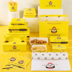 Food Food Kraft Paper Lunch Box Fried Chicken Burger Packaging Box French Fries Box Pizza Pizza Balls Balls