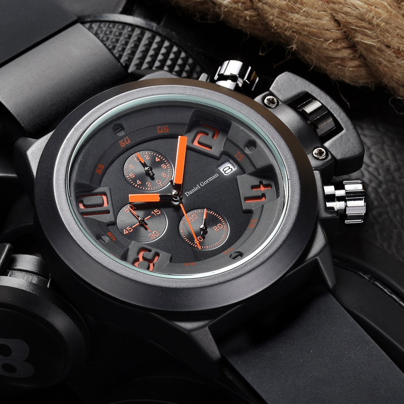 Daniel Gormantop แบรนด์ Luxury Sport Watch Men นาฬิกาทหารสีน้ำเงินสายยางอัตโนมัตินาฬิกากันน้ำ RM2208