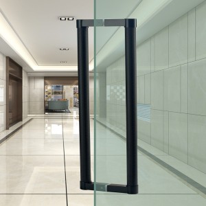 SS-022 คุณภาพสูงสองด้าน knurled round galss ประตูดึง, สแตนเลสสตีลที่ทันสมัยเข้าประตูมือจับบาร์ดึง, สีดำด้าน