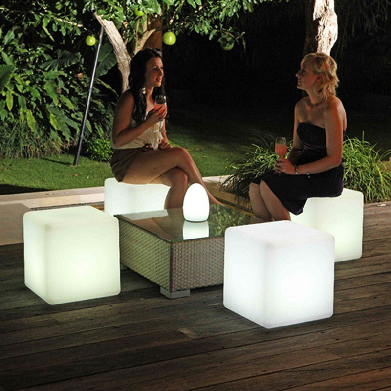 LED Luminous Cube Light Creative Outdoor Waterproof Stool KTV Square Chair Bar Stool Stool Concert สำหรับรูปแบบบรรยากาศของกิจกรรม