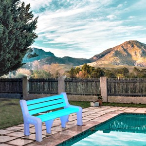 ม้านั่งสวนสาธารณะ LED Glowing Park สำหรับภายนอก PE พลาสติกแบตเตอรี่ม้านั่งสวนสวนเรือนกระจกลานลานสนามหญ้าหรือที่นั่งในสวนสามารถมี 60...