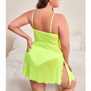 ตาข่ายเย็บปักถักร้อยลายดอกไม้ต้นขา Cami Nighties เซ็กซี่ตาข่าย