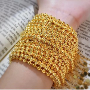 สร้อยข้อมือลูกปัดทอง 18k พร้อมจัดส่ง