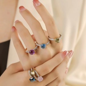 18K/14k/10k/9k ทองคำกับแหวนหินสีธรรมชาติ