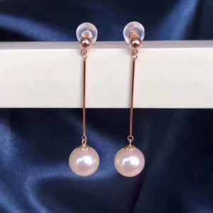 18k/14k/10k/9k gold pearl ต่างหูพร้อมจัดส่ง