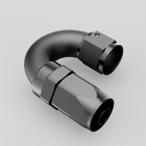 อลูมิเนียม 180 องศาหนึ่งชิ้นการไหลแบบหมุนได้สิ้นสุดลง an4 an6 an8 an10 an12 fittings