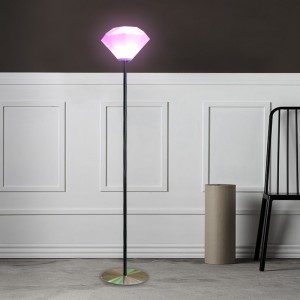2022 ใหม่ Nordic Minimalist Home Decor โคมไฟพื้น, ยืนควบคุมระยะไกล RGB LED โคมไฟตั้งพื้น, เพชรที่สร้างสรรค์หรี่แสงห้องนั่งเล่นกลางแจ้งโคมไฟพื้...