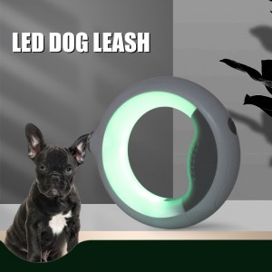 ยุ่งยากในการทำงานหนัก LED Dog LED LED LESH ในตัวกระเป๋าเซ่อในตัวเดินสายจูง 360 มือที่จับป้องกันการลื่นสำหรับสุนัขขนาดเล็กขนาดเล็ก&สุ...