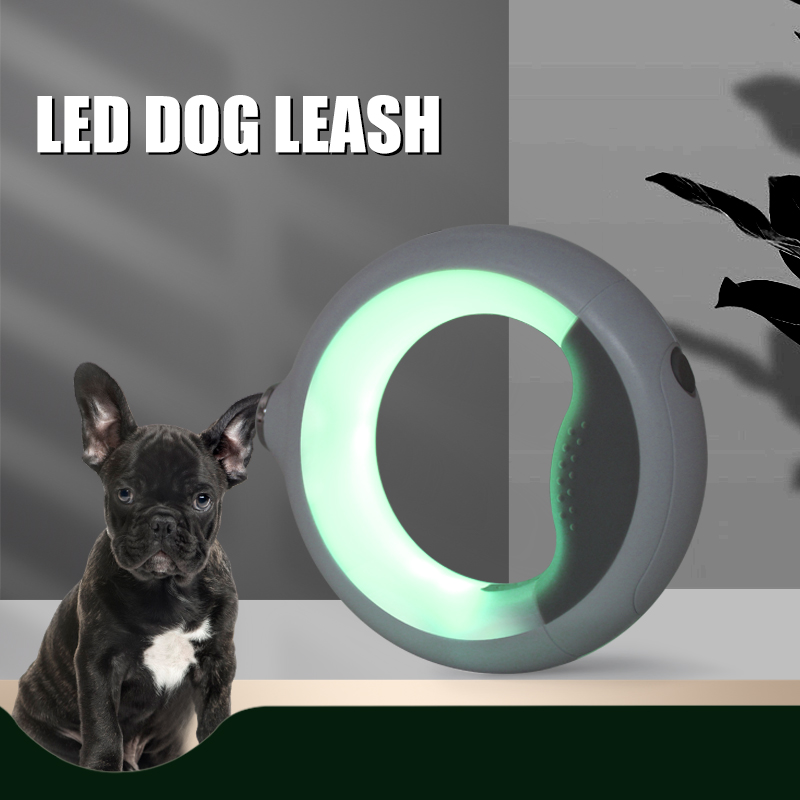 ยุ่งยากในการทำงานหนัก LED Dog LED LED LESH ในตัวกระเป๋าเซ่อในตัวเดินสายจูง 360 มือที่จับป้องกันการลื่นสำหรับสุนัขขนาดเล็กขนาดเล็ก&สุนัขตัวใหญ่ขนาดเล็ก \
