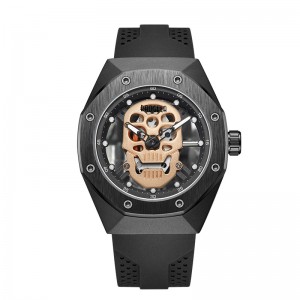 Baogela Skeleton เฝ้าดูผู้ชายโพรงออกมาจาก Waterproof Wristwatch Skull Dial Sports Military Watch Man Relogios Masculino 1902