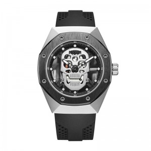 Baogela Skeleton เฝ้าดูผู้ชายโพรงออกมาจาก Waterproof Wristwatch Skull Dial Sports Military Watch Man Relogios Masculino 1902