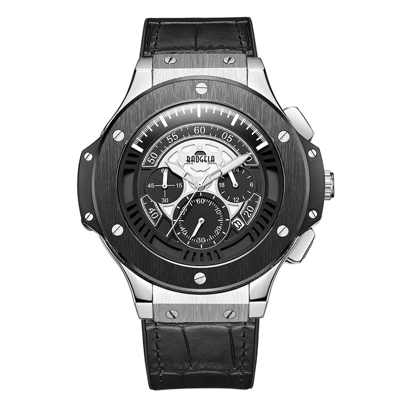 Baogela Hommes Montres Hommes Horloge de Luxe Marque Quartz Sport Montre Rose โหมดโครโนกราฟ Montre-bracelet Pour Hommes1910