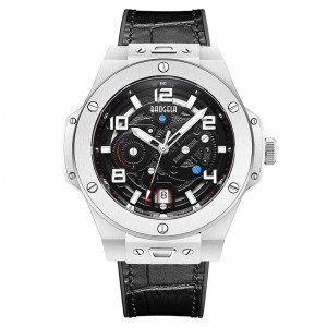 Baogela Men \\\\ S Watch Watch Mechanical Watch Automatic Hollow Fashion Men \\\\ s Luminous ขนาดใหญ่ที่มีขนาดใหญ่ 50 ม. นาฬิกากันน้ำ 2001 สีดำ