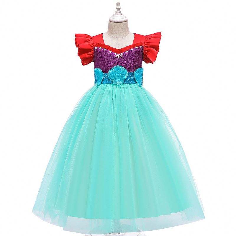 Baige Kids Mermaid Ariel Princess Girl Dress Halloween Performance Cosplay เครื่องแต่งกาย Mry002