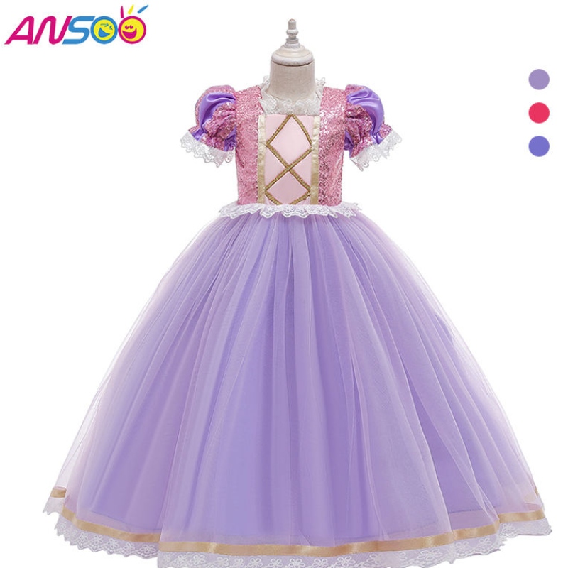 Ansoo Kids Birthday Party Dresses Halloween Easter Carnival Cosplay Princess Sofia Rapunzel Dress Up Girls เครื่องแต่งกาย