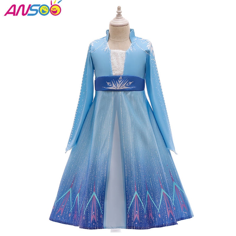 Ansoo Kids Elsa Princess Dress Halloween Cosplay Fancy Party Dress Up Anna Elsa เครื่องแต่งกายสำหรับสาว ๆ