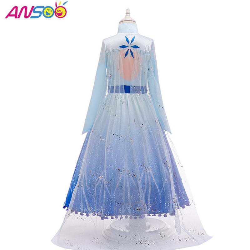 Ansoo Hot Sale Elsa Anna Cosplay Costume 3PCS A Set Girls Movie Dress Princess Dress สำหรับเด็กหญิงอายุ 2-13 ปี