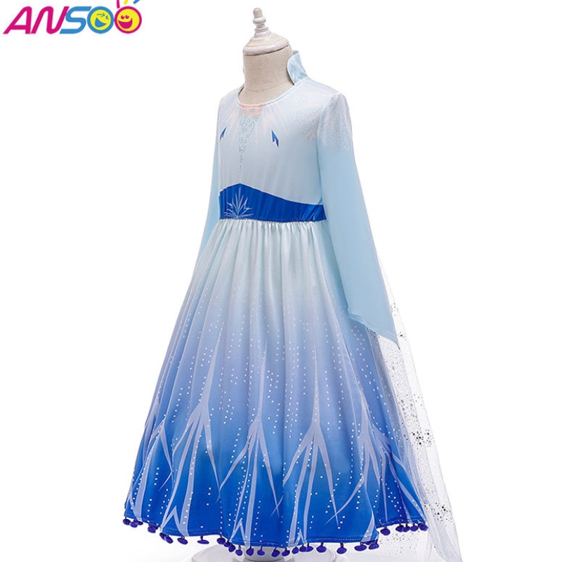 Ansoo Hot Sale Elsa Anna Cosplay Costume 3PCS A Set Girls Movie Dress Princess Dress สำหรับเด็กหญิงอายุ 2-13 ปี