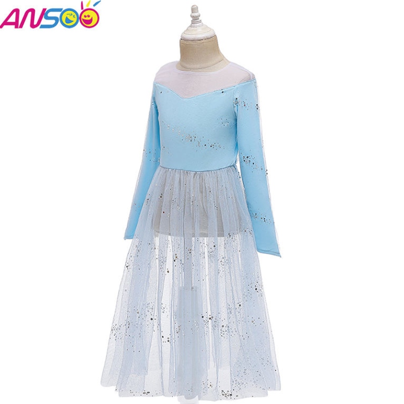 Ansoo Dress Up 2 Princess Elsa Anna Fashion Dress เครื่องแต่งกาย Elsa 2 Movie 2 ชุดสำหรับเด็กหญิงอายุ 2-13 ปี