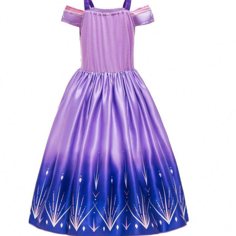 Wholesale Princess Costume Sequin Mesh Party Elsa Dress สำหรับเด็กที่มีอุปกรณ์เสริม HCGD-030