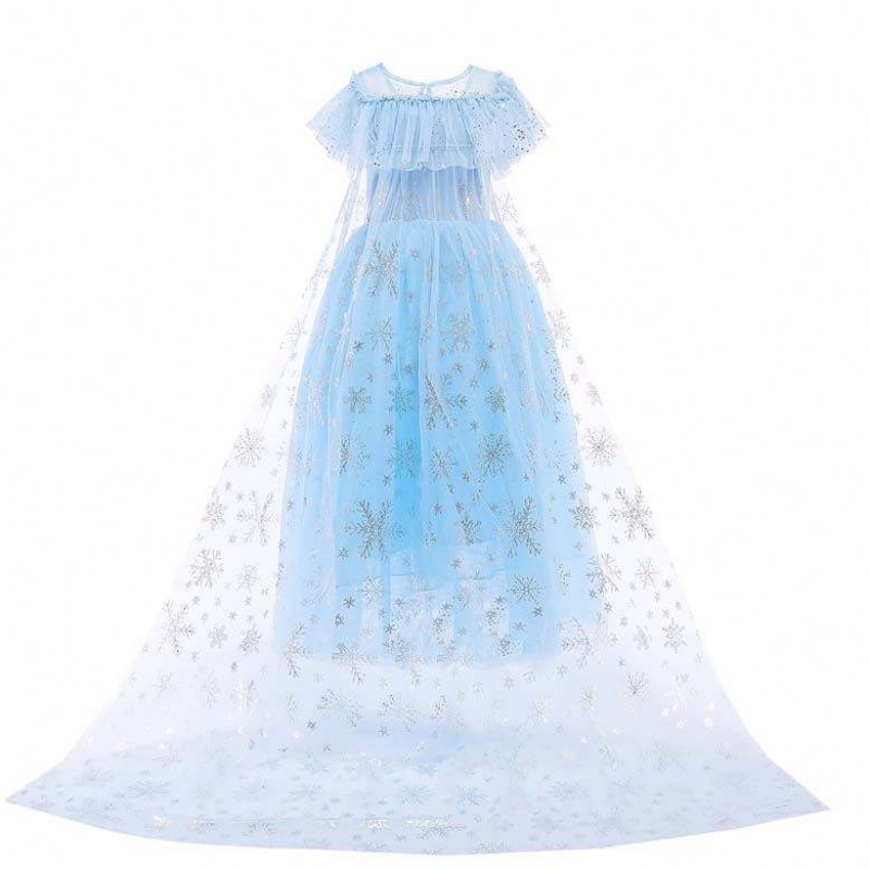 สาวน้อยคุณภาพสูง Halloween Party Blue Elsa Princess Dress HCGD-018