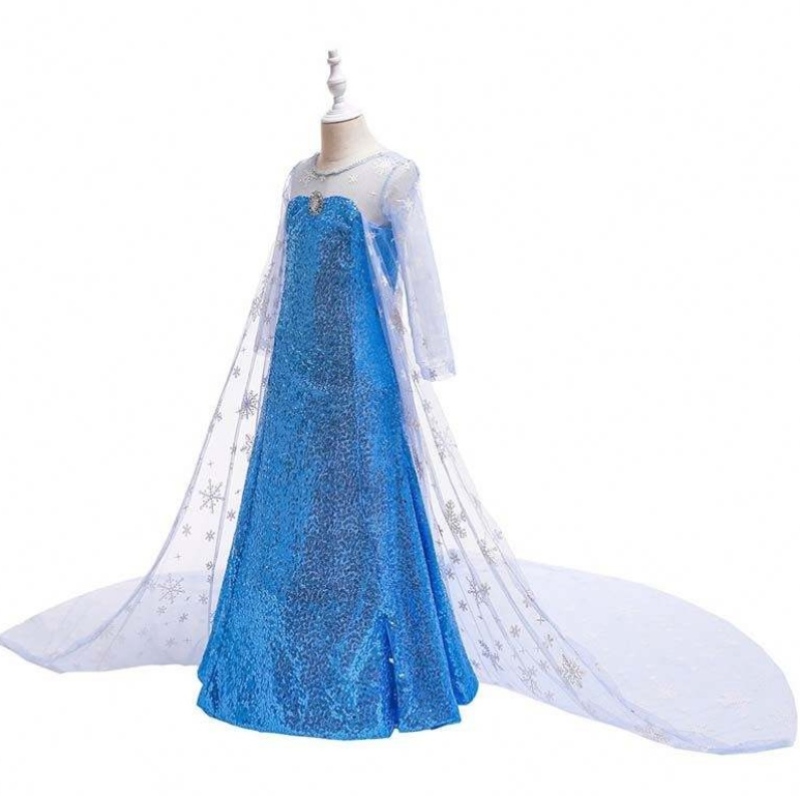 เด็กผู้หญิงเจ้าหญิงน้อยแต่งตัวชุดคอสเพลย์ Elsa Coronation Dress Cossplay HCGD-020