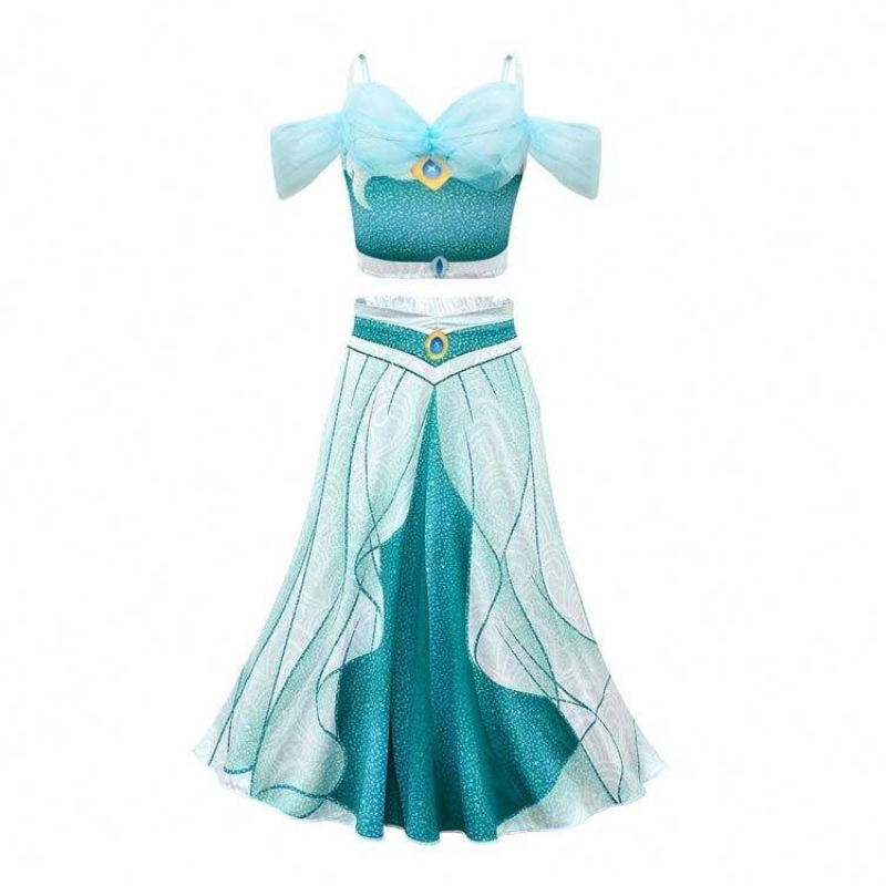 Novedadess 2022 Halloween Cosplay Arabian Princess Aladdin และ Jasmine เครื่องแต่งกายพร้อมเครื่องประดับแถบคาดศีรษะ HCAL-005