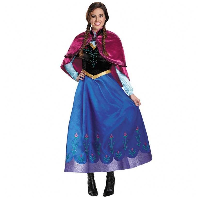 ผู้ขายที่ดีที่สุด 2022 ผู้ใหญ่ Elsa Anna Cosplay Woman Halloween Costume Princess Dress And Adad