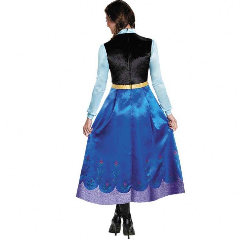 ผู้ขายที่ดีที่สุด 2022 ผู้ใหญ่ Elsa Anna Cosplay Woman Halloween Costume Princess Dress And Adad