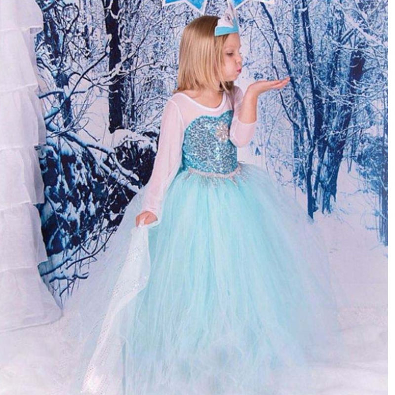 Fancy Baby Frocks Elsa Costume Christmas Christmas Halloween Party สำหรับเด็ก