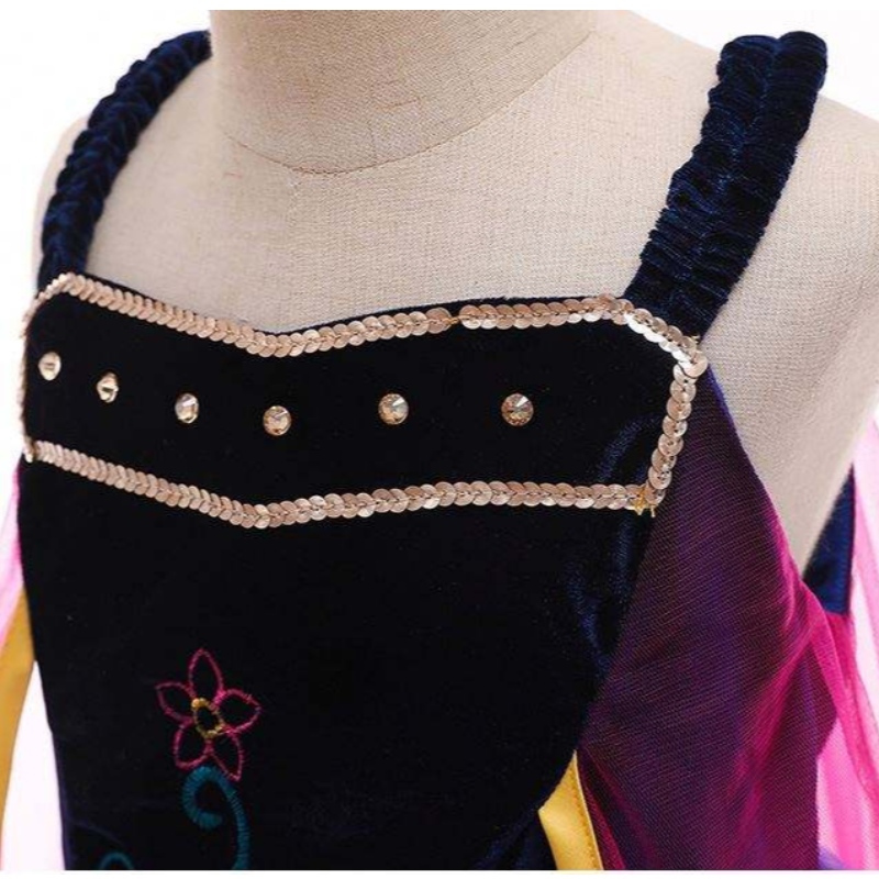 Wholesale Princess Anna Elsa ชุดยาวชุดเด็กปาร์ตี้คริสต์มาสชุดคอสเพลย์ชุดแฟนซีสำหรับสาว L0695