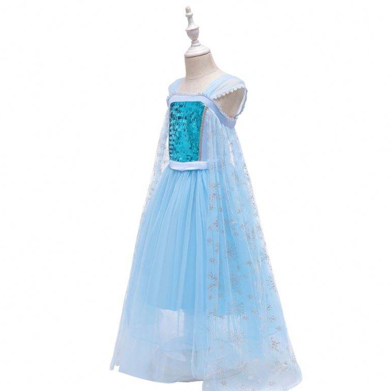 ใหม่ Snow Queen Performance Princess Elsa Blue Dress Halloween Costume BX1705