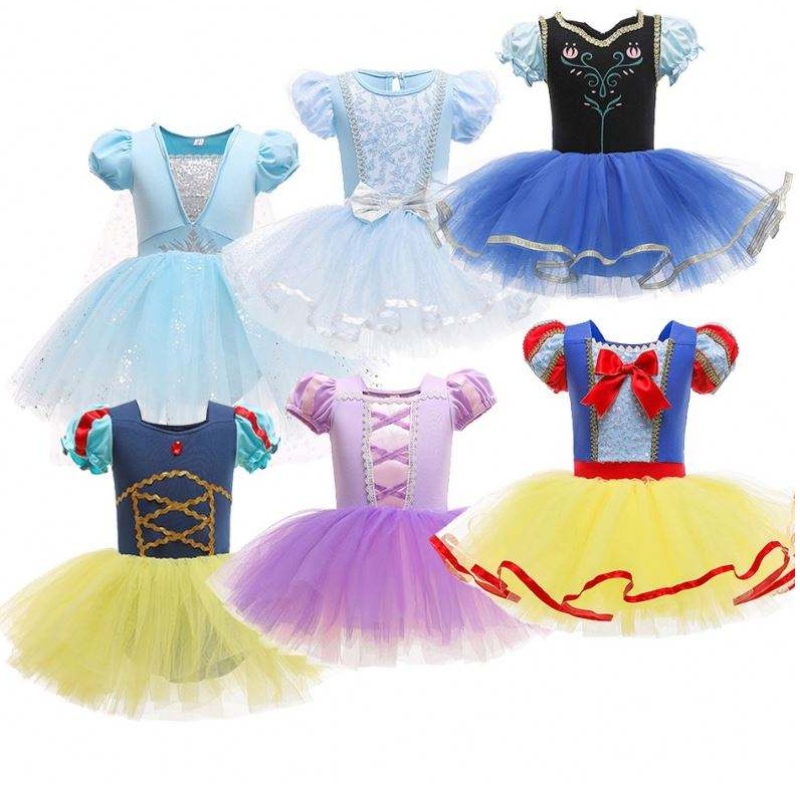 เด็ก Elsa Anna Rapunzel Snow White Tutu Dress Princess เครื่องแต่งกายเด็กผู้หญิงการแสดงการเต้นรำชุดรัดรูปลูกบอลเด็กผู้หญิง